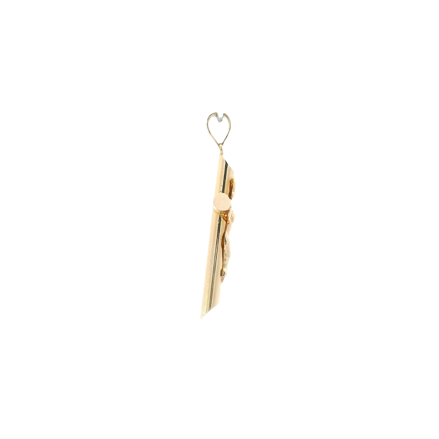 14K Yellow Gold Hollow Crucifix Pendant