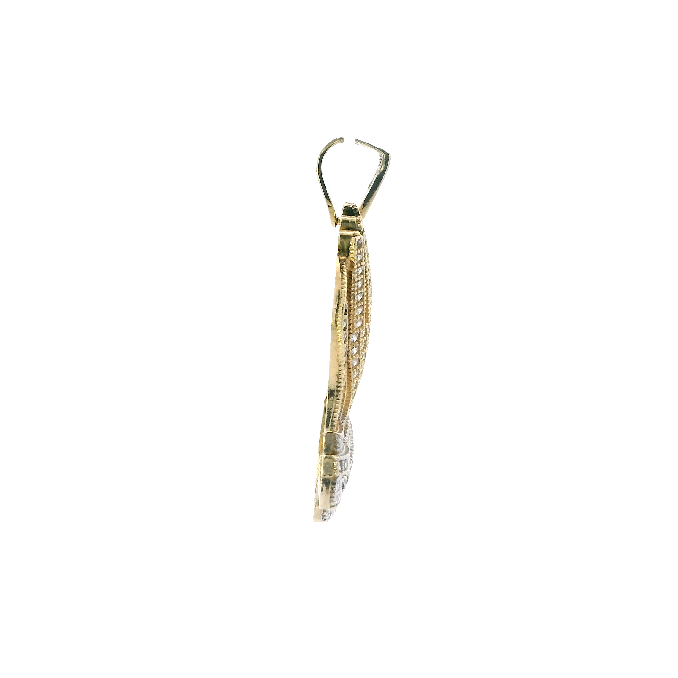 14K Yellow Gold Praying Hands Pendant