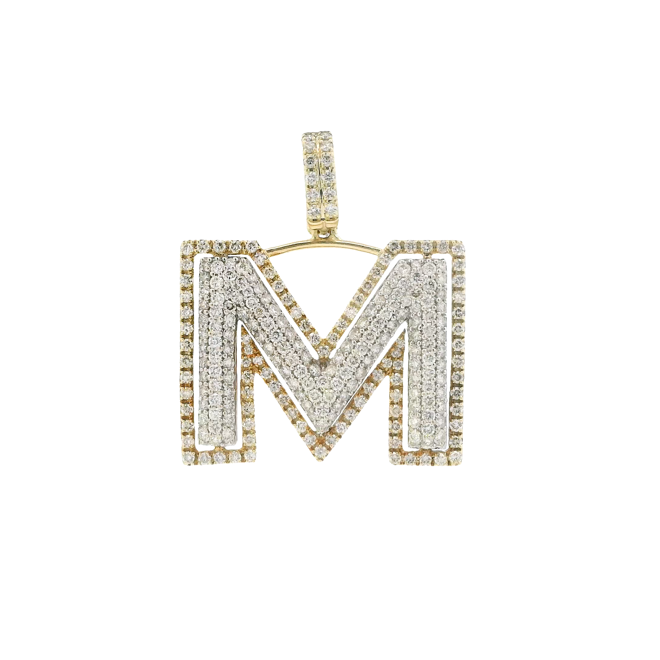 14K Yellow Gold Diamond Letter 