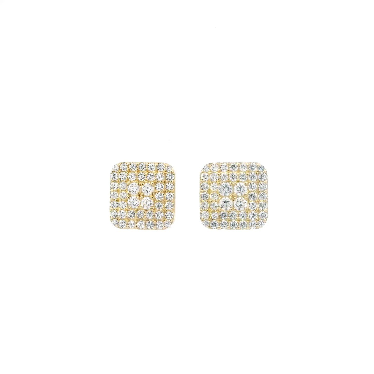 10K Yellow Gold CZ Stud Earrings