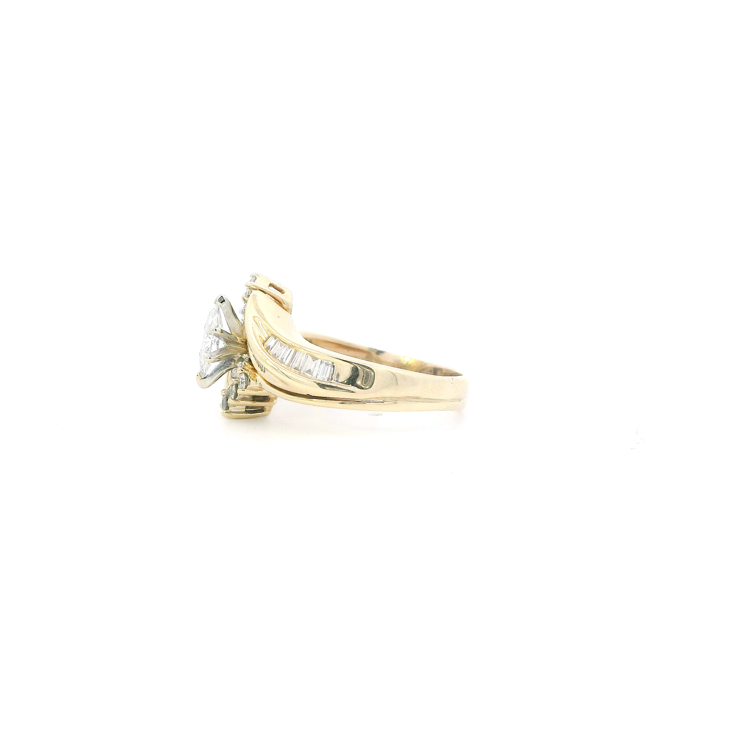 14K Yellow Gold Women's Diamond Ring - 0.53ct