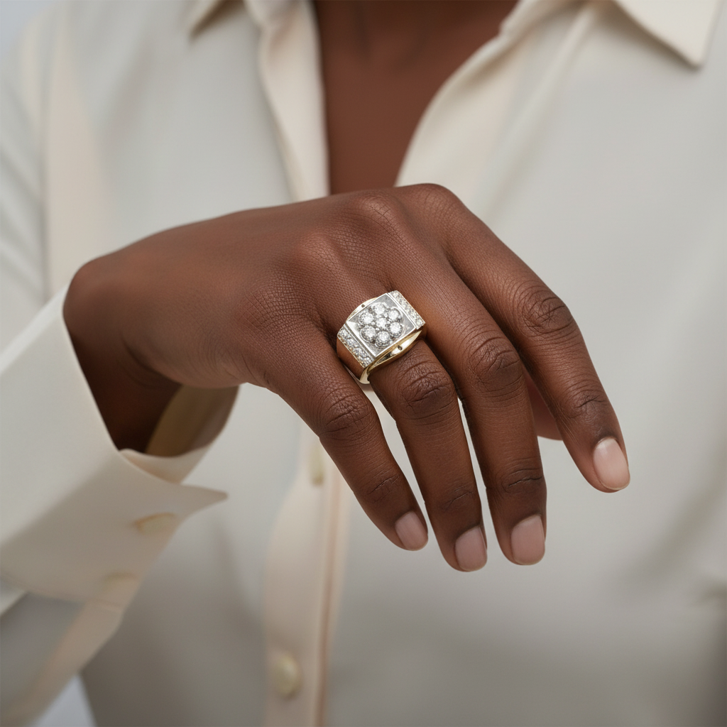 14K Yellow Gold Diamond Women's Ring - 0.63ct