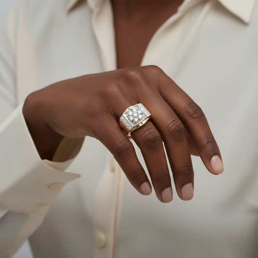 14K Yellow Gold Diamond Women's Ring - 0.63ct