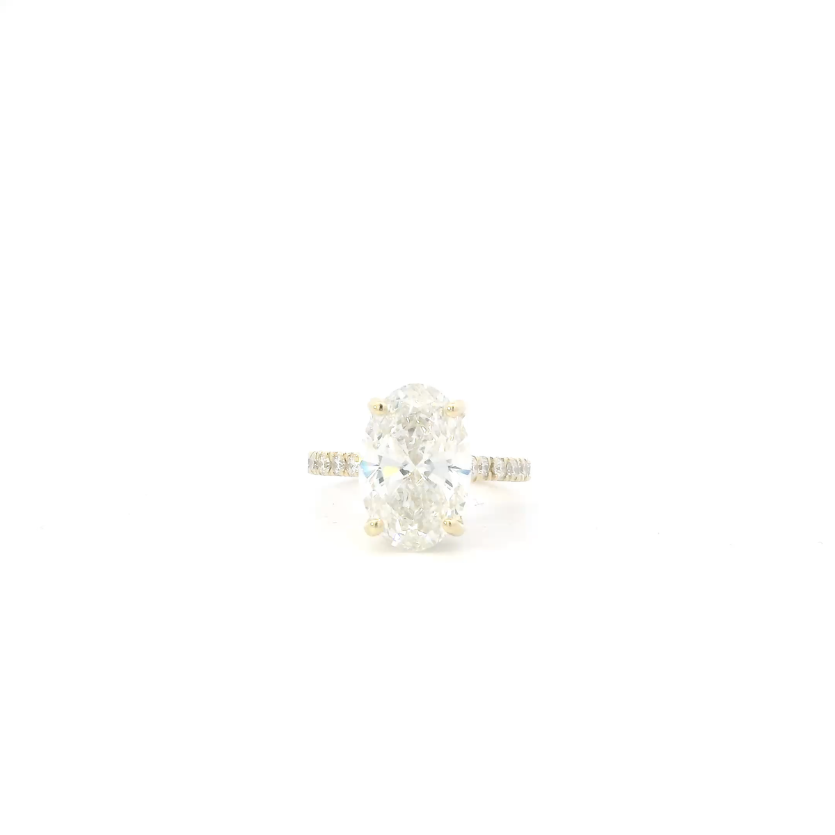 14K Yellow Gold Lab Grown Diamond Women's Ring - 4.59ct