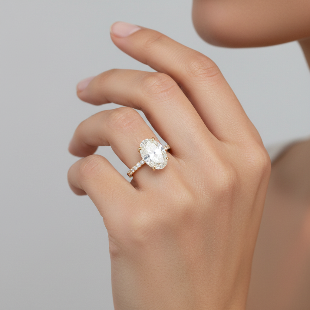 14K Yellow Gold Lab Grown Diamond Women's Ring - 4.59ct