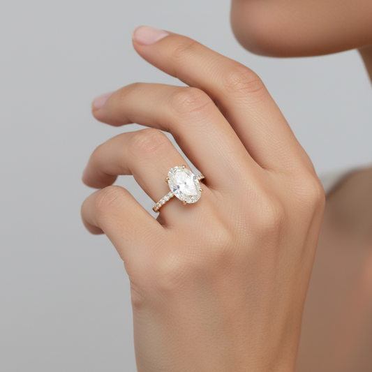 14K Yellow Gold Lab Grown Diamond Women's Ring - 4.59ct