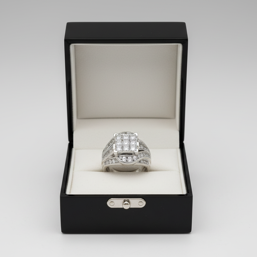 10K White Gold Diamond Women's Ring - 2.35ct