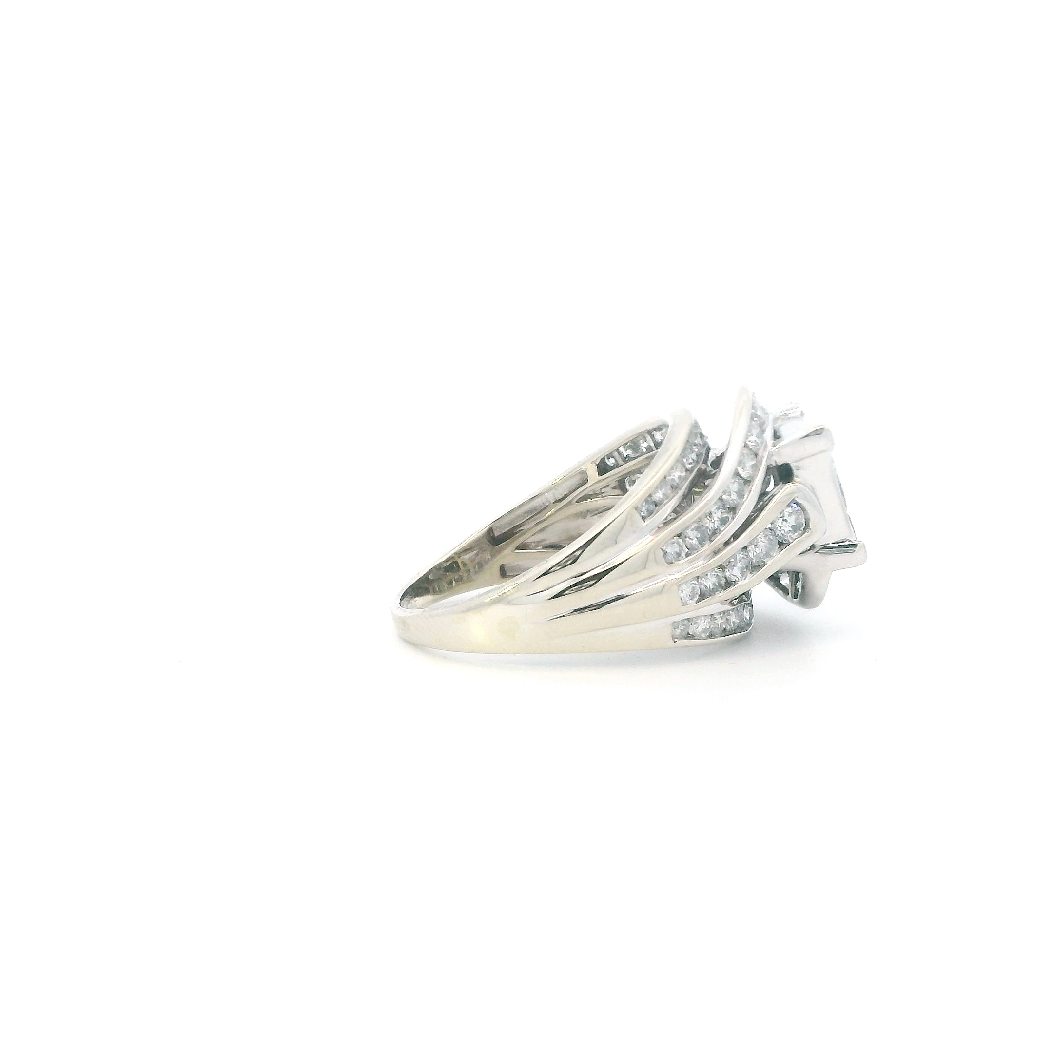 10K White Gold Diamond Ring-2.35ct