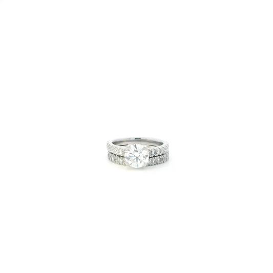 Platinum Diamond Women's Engagement & Wedding Ring Set - 1.64ct