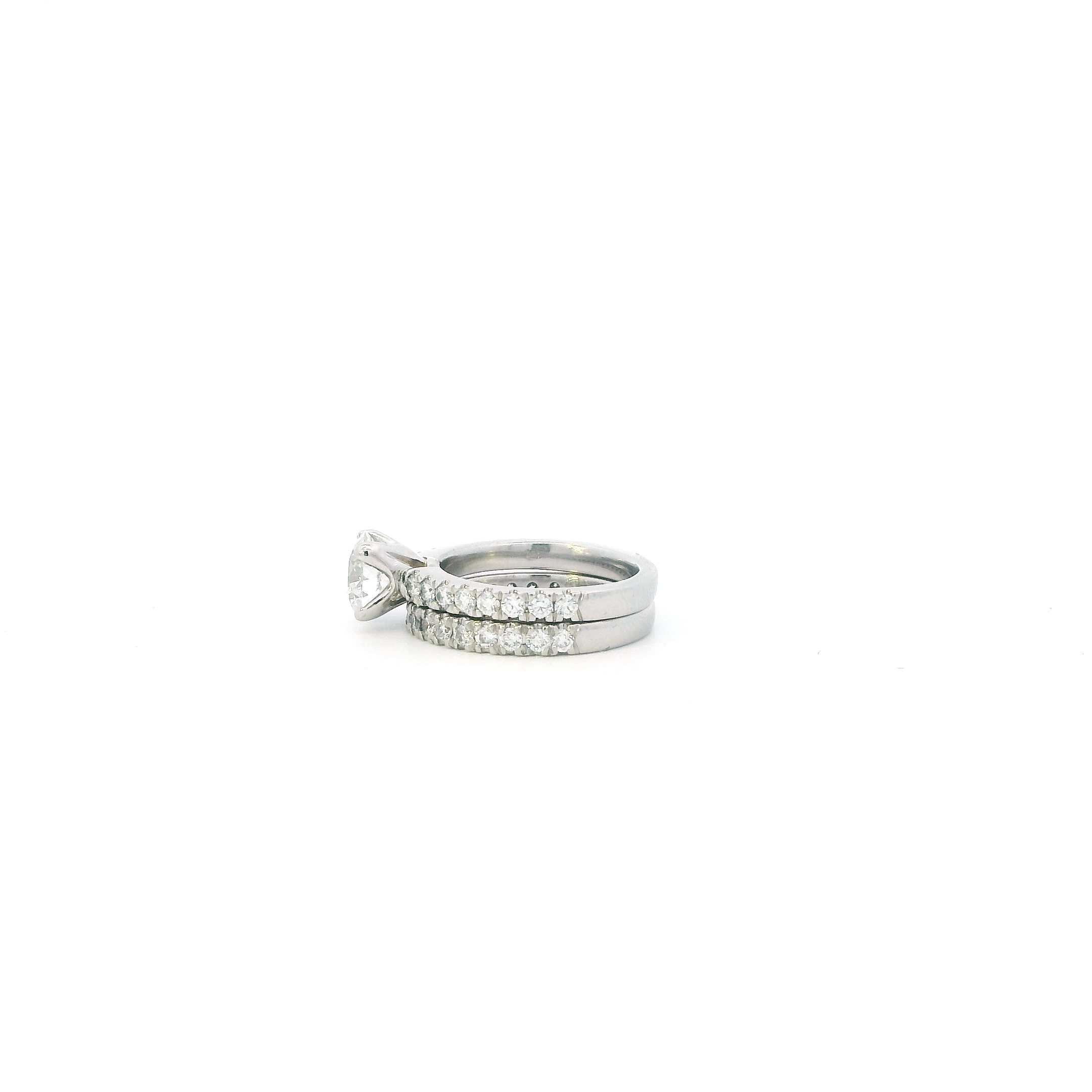 Platinum Diamond Women's Engagement & Wedding Ring Set- 1.64ct