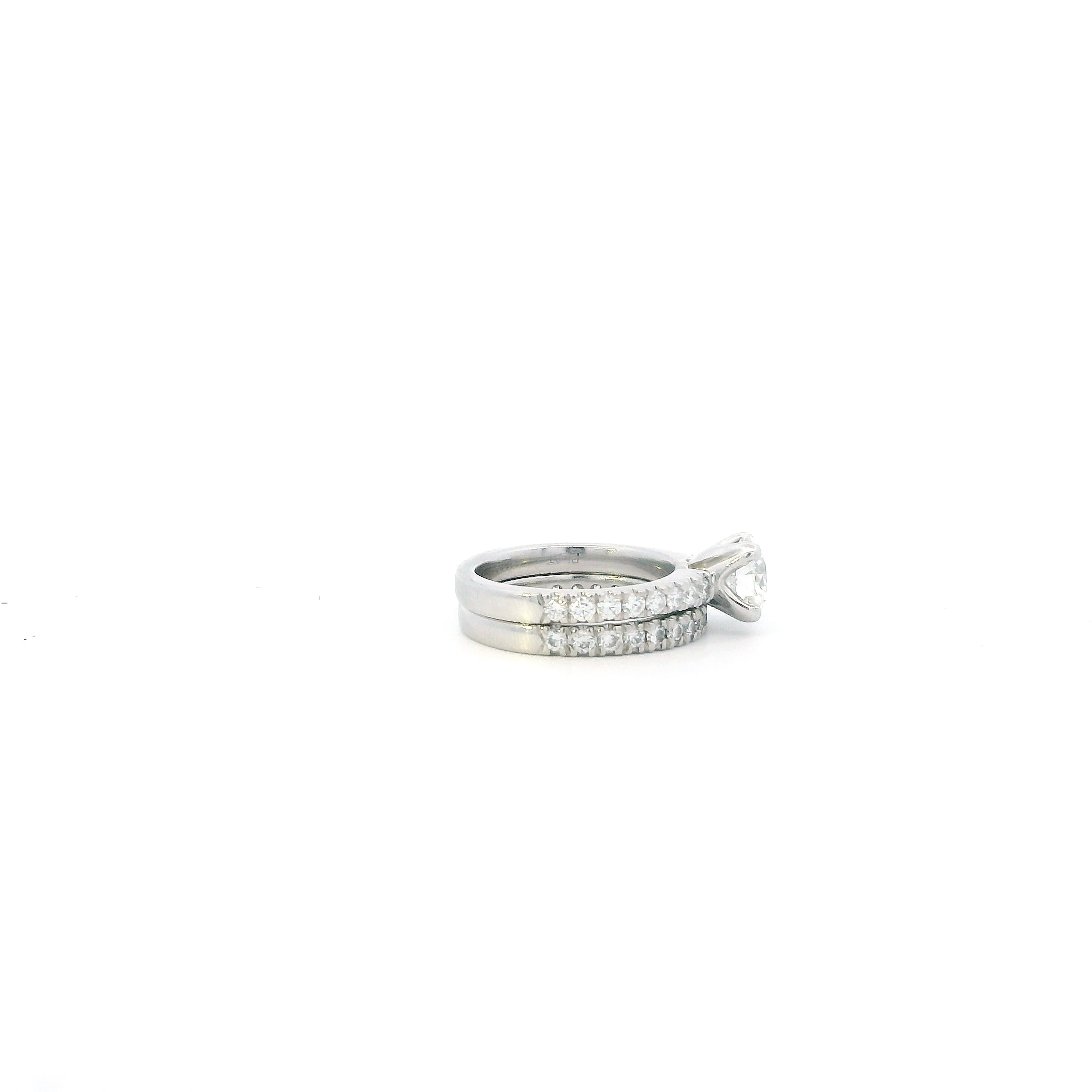 Platinum Diamond Women's Engagement & Wedding Ring Set- 1.64ct