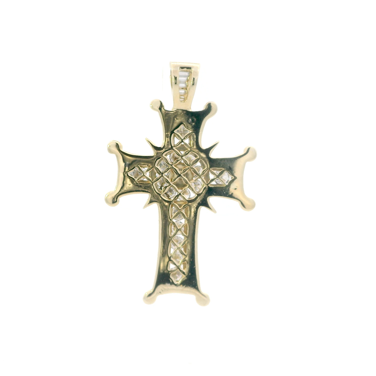 14K Yellow Gold Diamond Cross Pendant - 2.27ct
