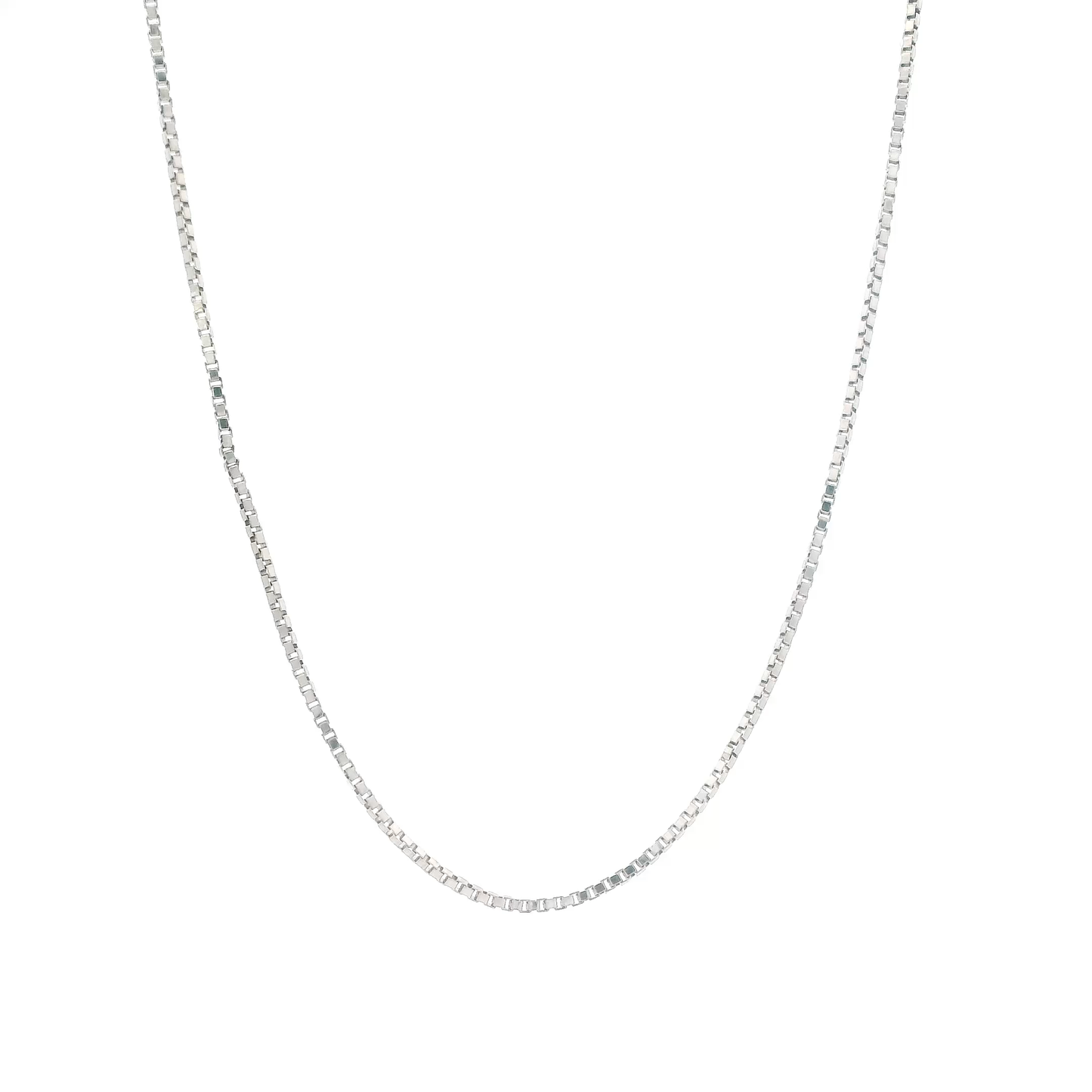 14K White Gold 15.5" Box Chain