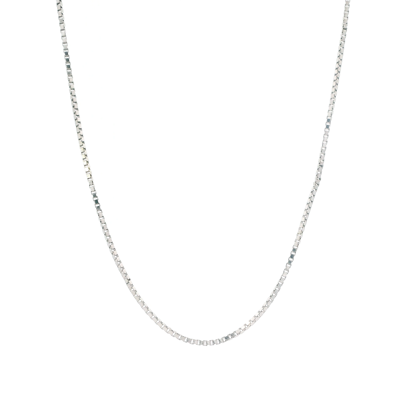 14K White Gold 15.5" Box Chain