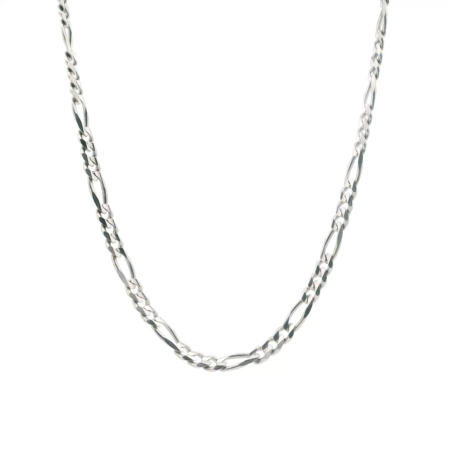 14K White Gold 18" Figaro Chain