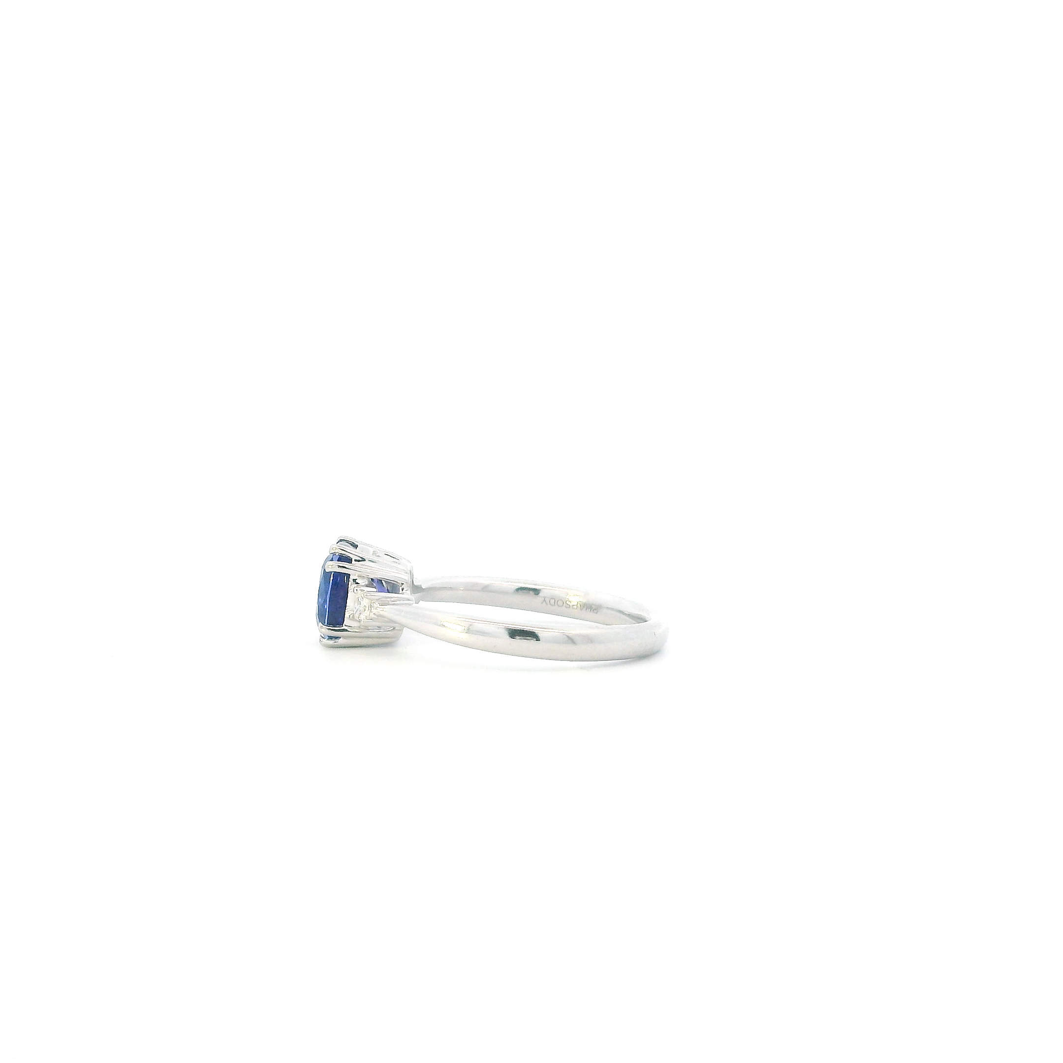 Platinum Diamond & Tanzanite Women's Ring - 0.10ct