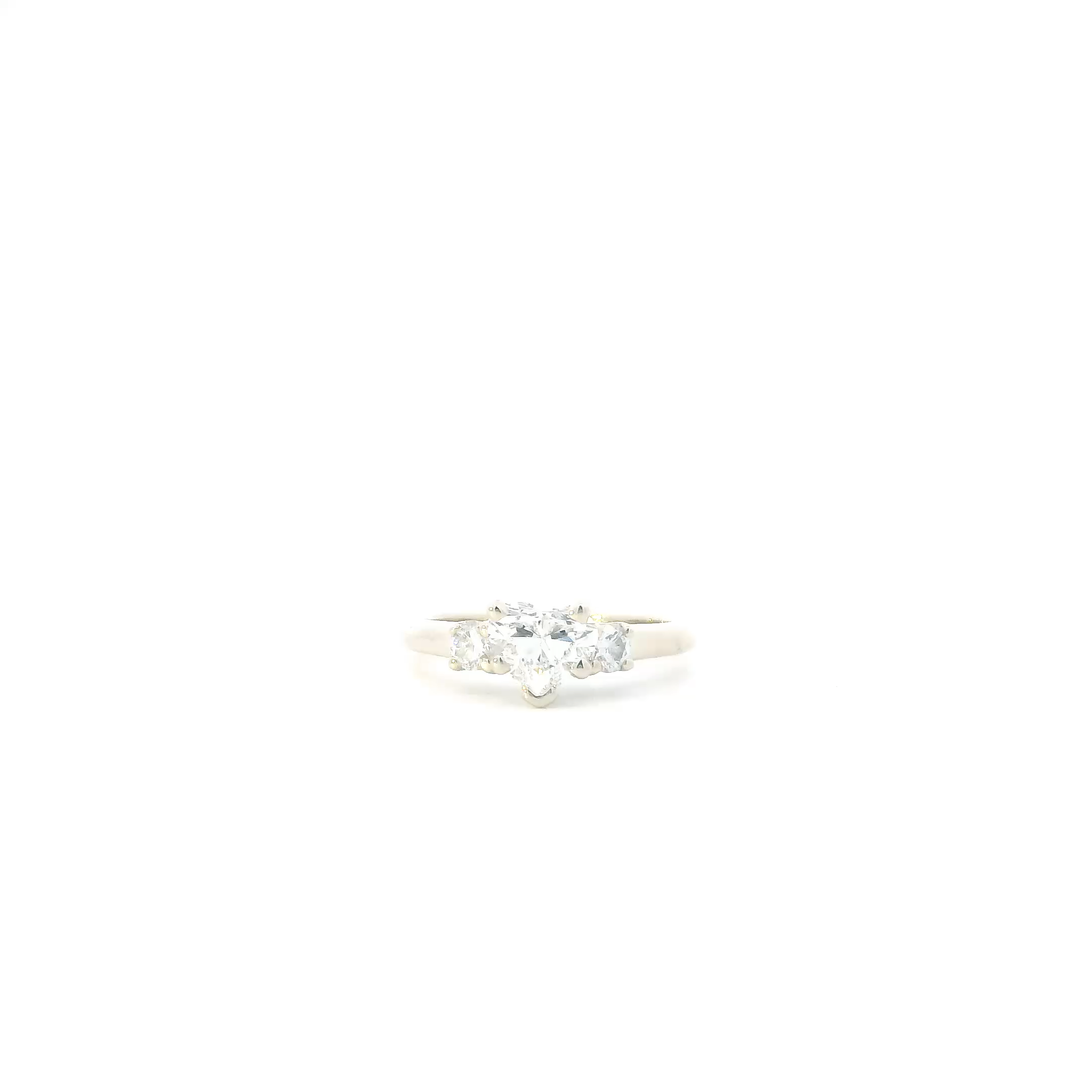 18K White Gold Lab Heart Diamond Women's Ring- 1.19ct