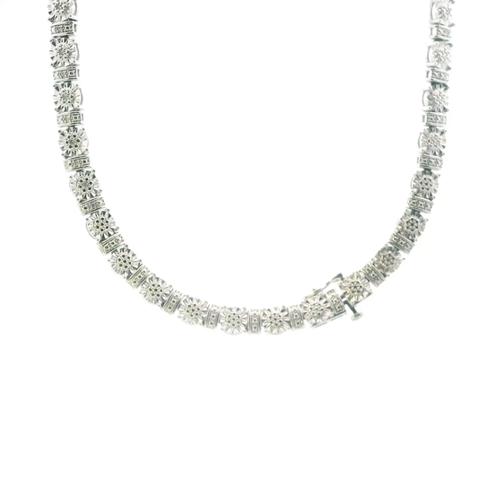 Sterling Silver 17" Diamond Necklace - 0.66ct