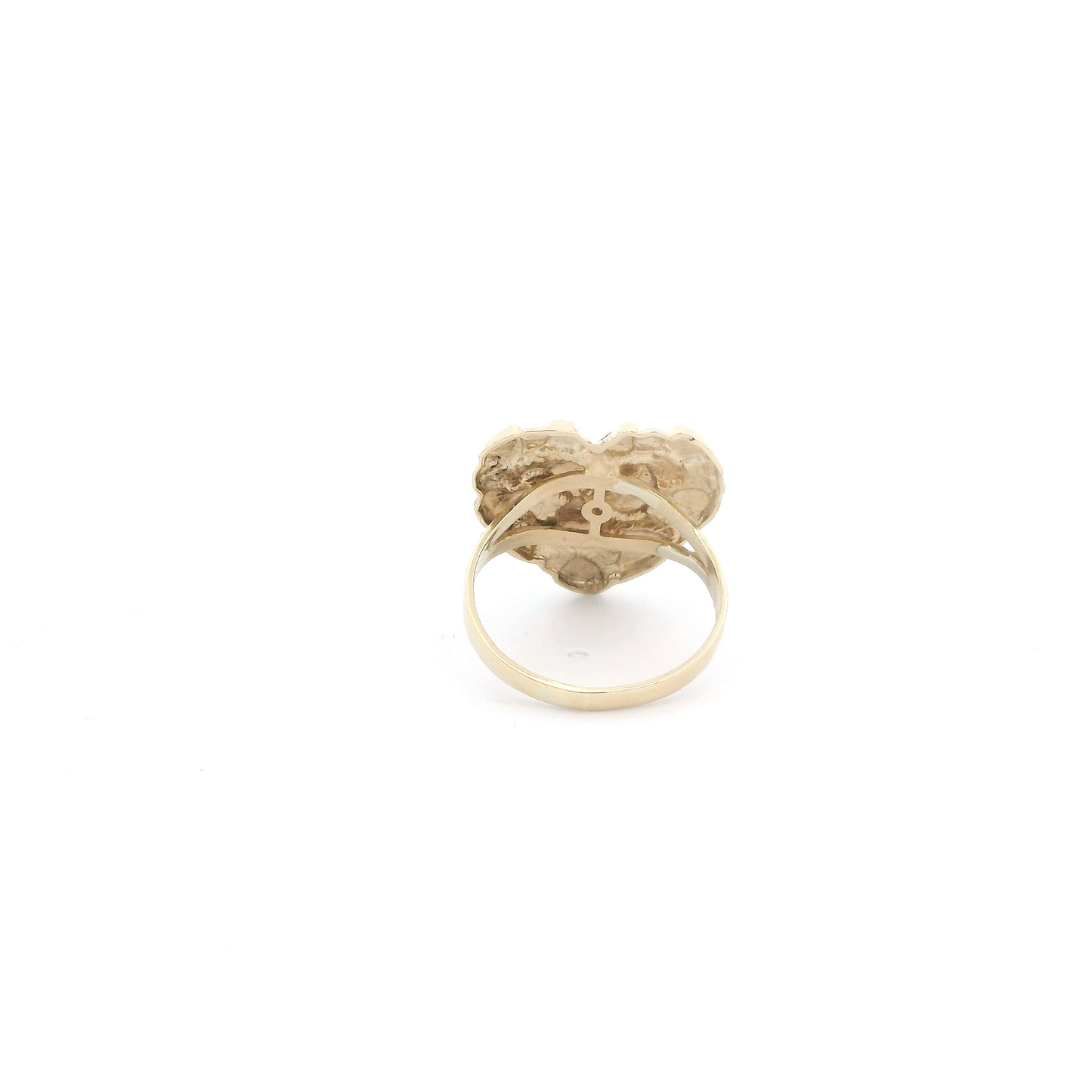 14K Yellow Gold Nugget Heart Women's Ring