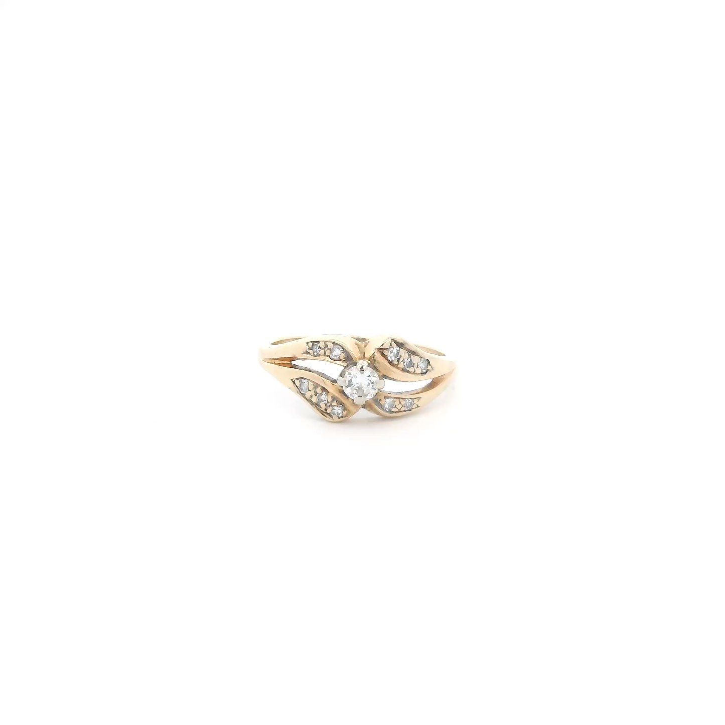 14K Yellow & White Gold Diamond Women's Ring - 0.36ct