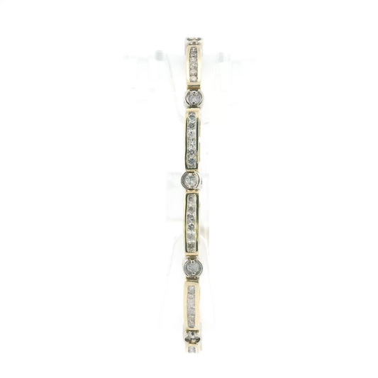 14K Yellow & White Gold 7" Diamond Tennis Bracelet -2.07ct
