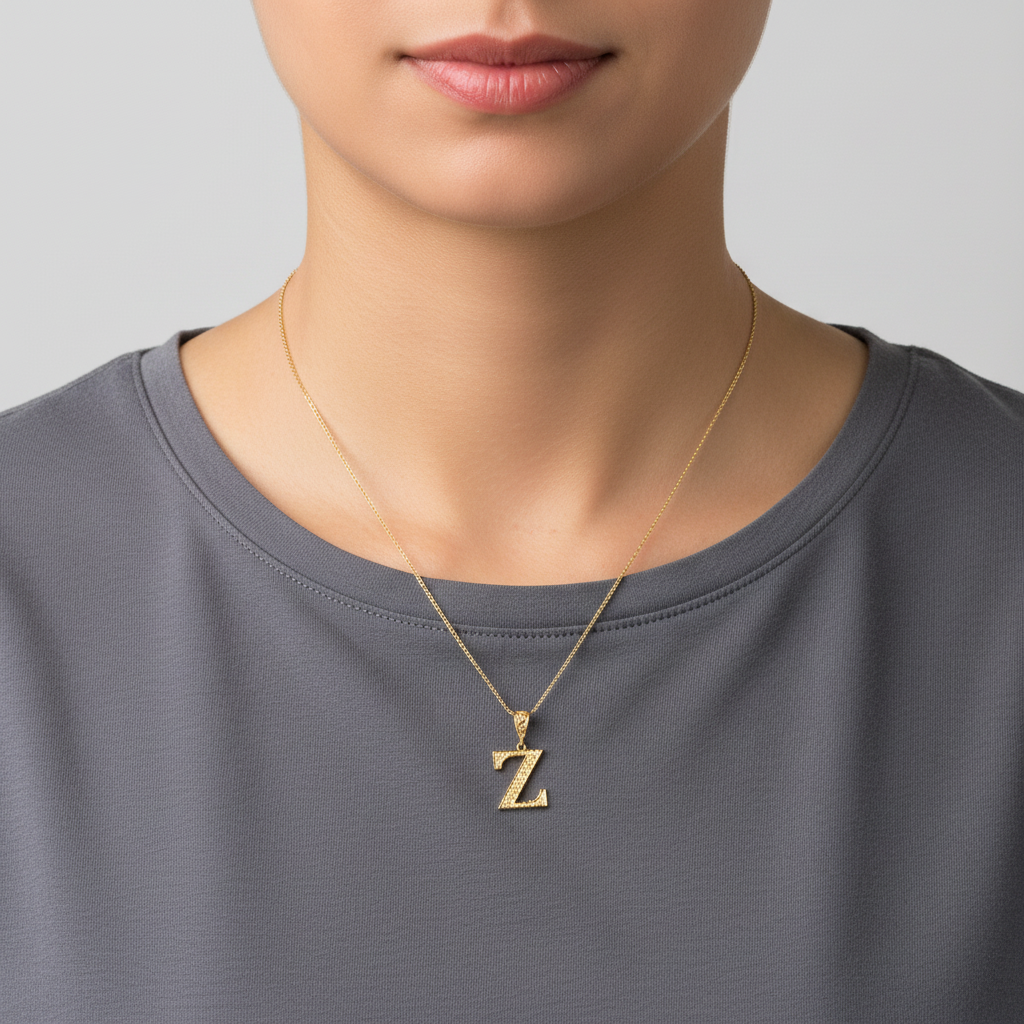 10K Yellow Gold Letter "Z" Pendant