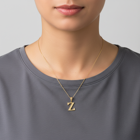 10K Yellow Gold Letter "Z" Pendant