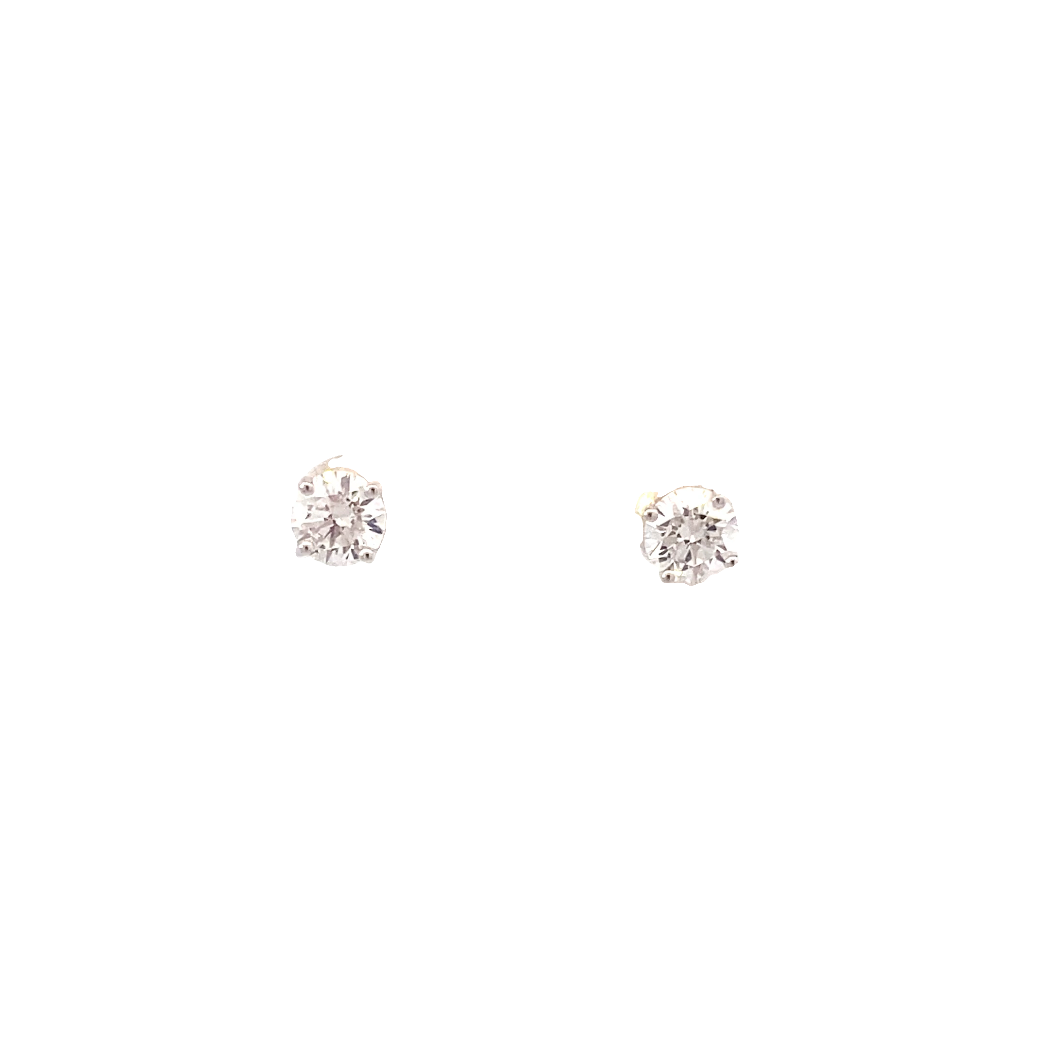 New 14K White Gold Lab Diamond Solitaire Earrings - 0.75ct