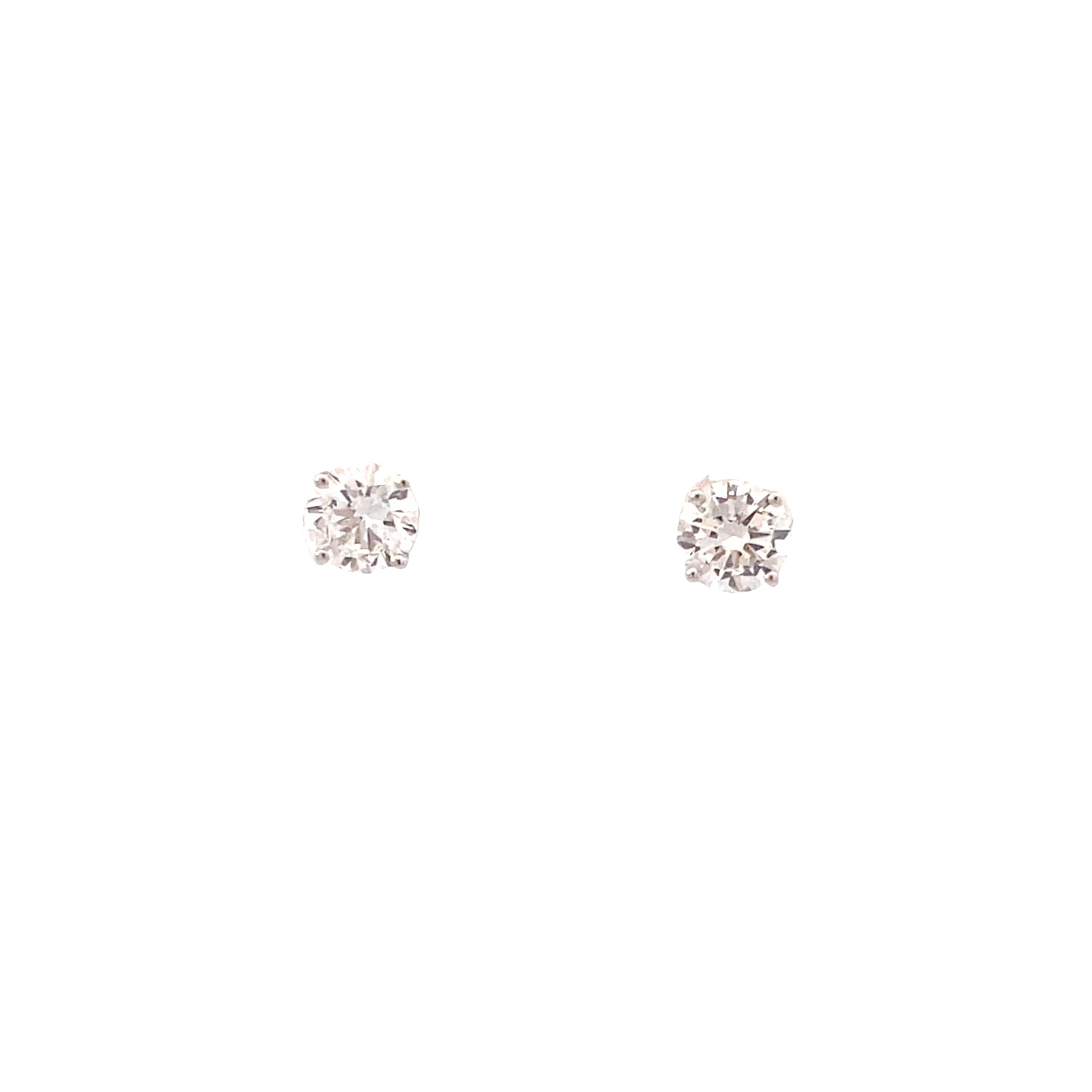 New 14K White Gold Lab Diamond Solitaire Earrings