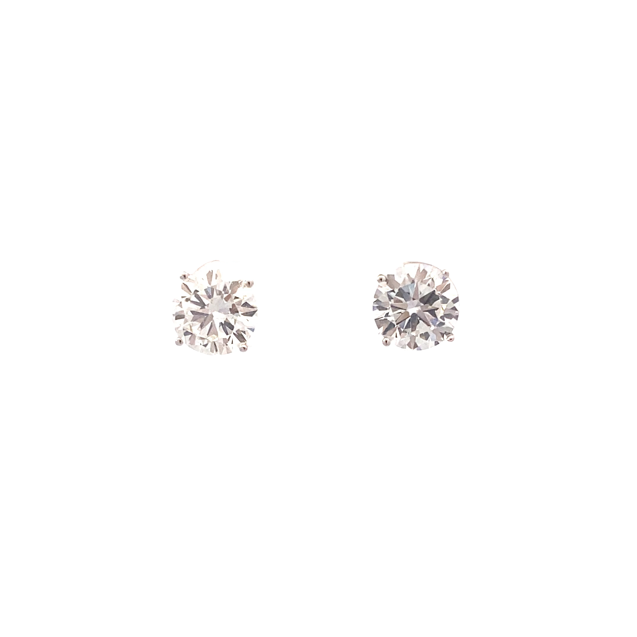New 14K White Gold Lab Diamond Solitaire Earrings