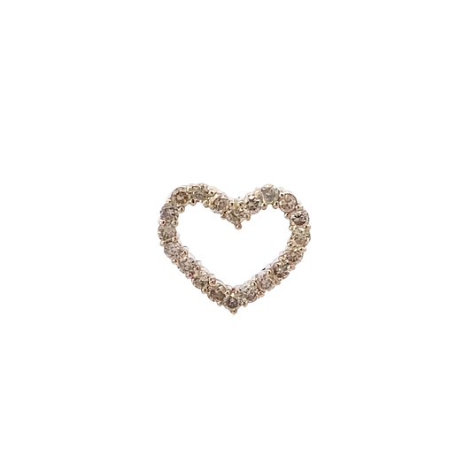 18K Yellow Gold & Rhodium Diamond Heart Pendant - 0.50ct