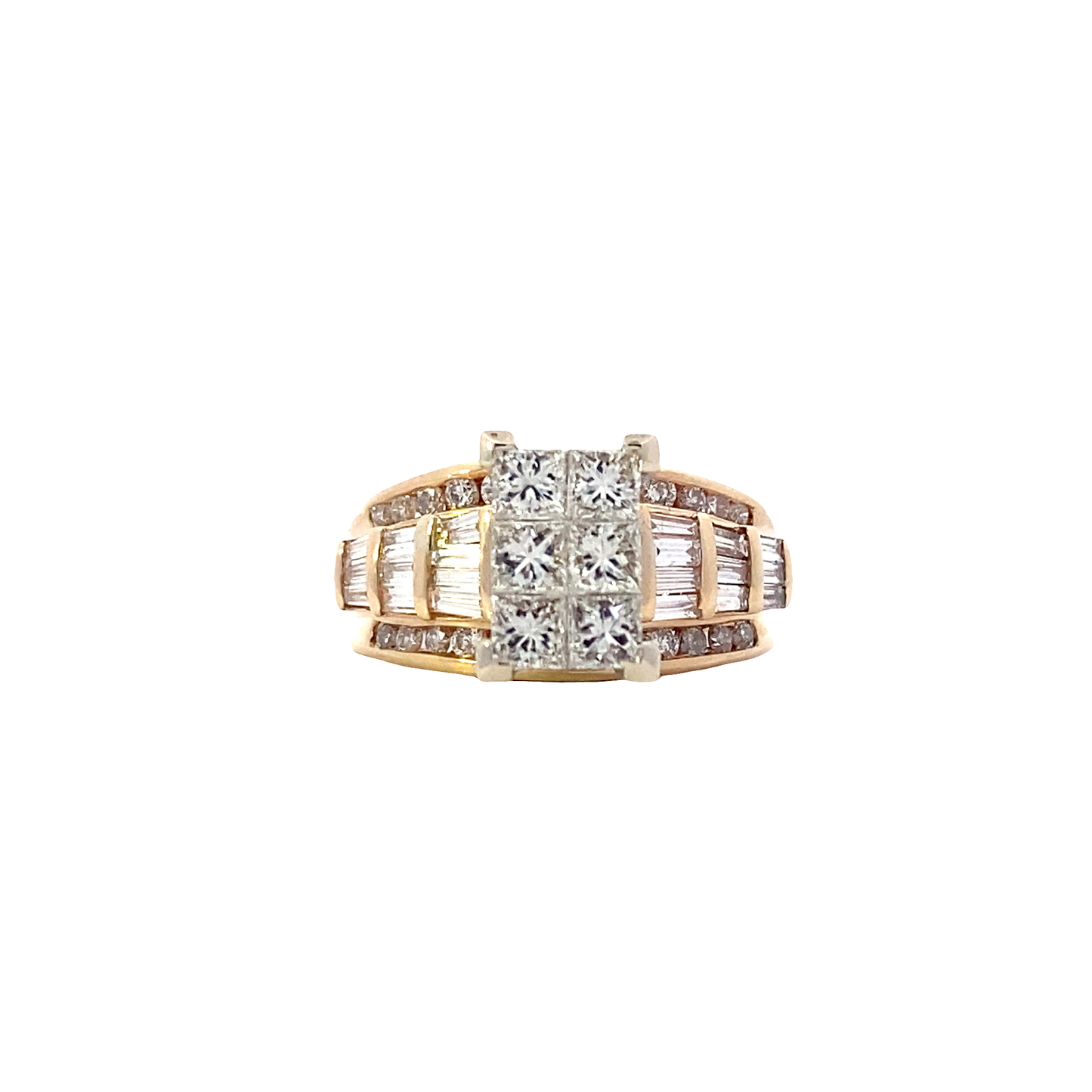 14K Yellow Gold Diamond Women's Ring - 1.24ct