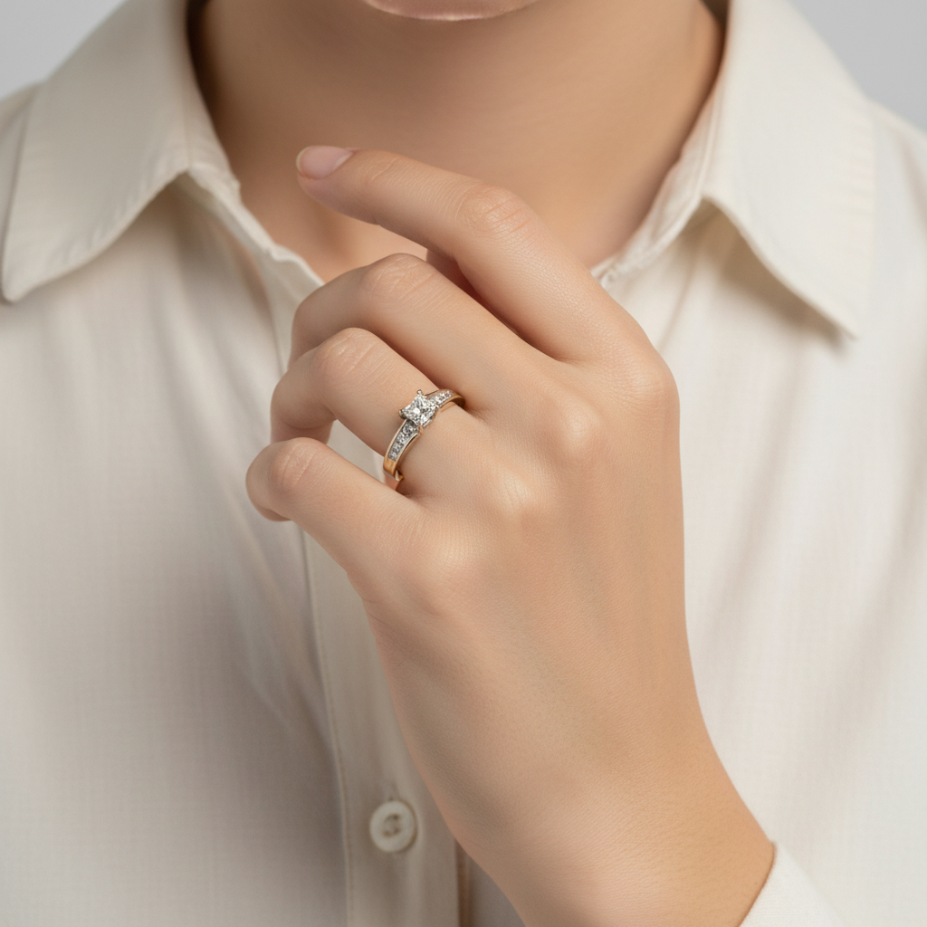 14K Yellow Gold Women's Diamond Ring - 0.87ct