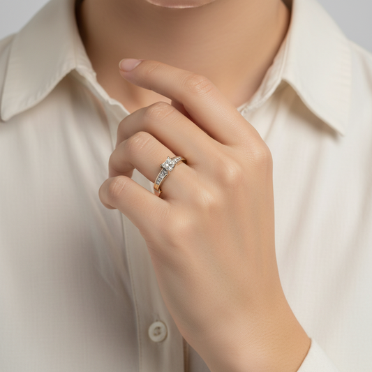 14K Yellow Gold Women's Diamond Ring - 0.87ct
