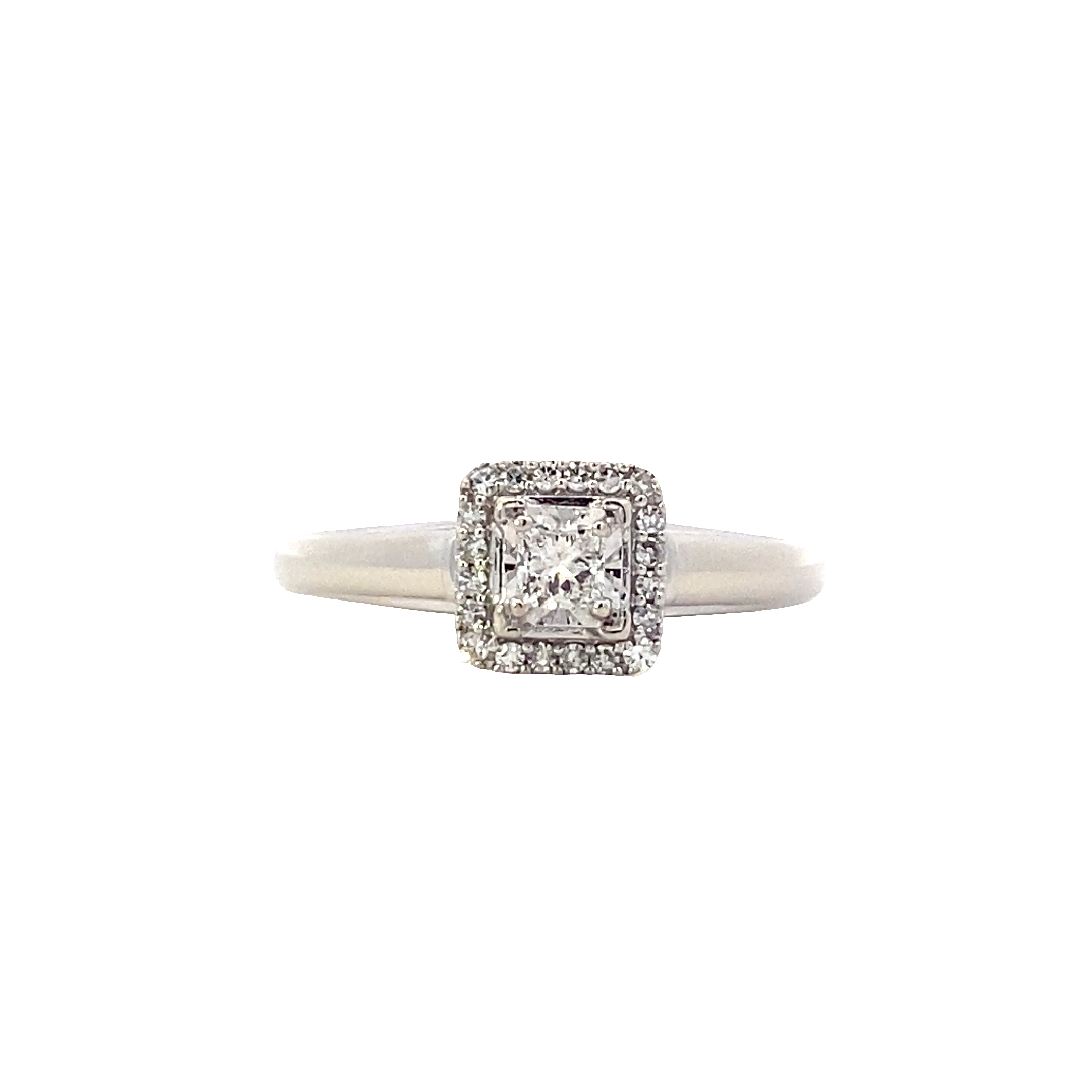 10K White Gold Women's Diamond Ring - 0.15ct