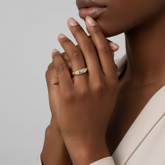 14K Yellow Gold Women's Diamond Ring