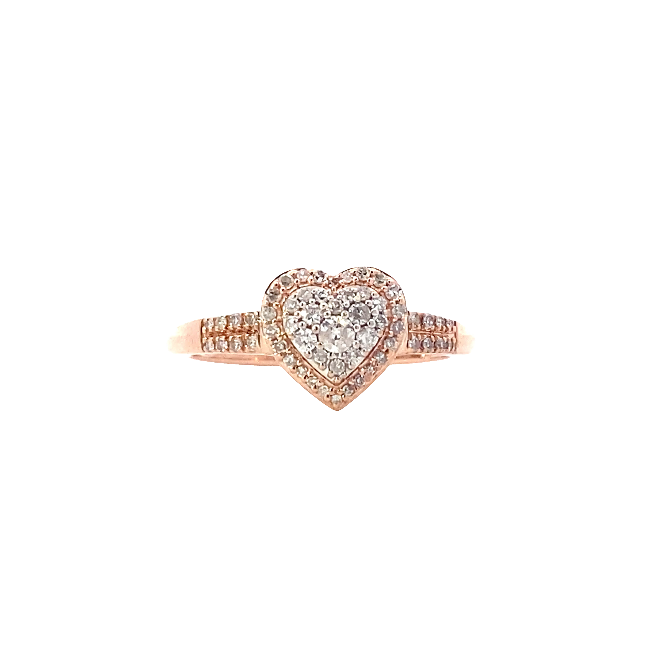 10K Rose Gold Women's Diamond Heart Ring - 0.08ct