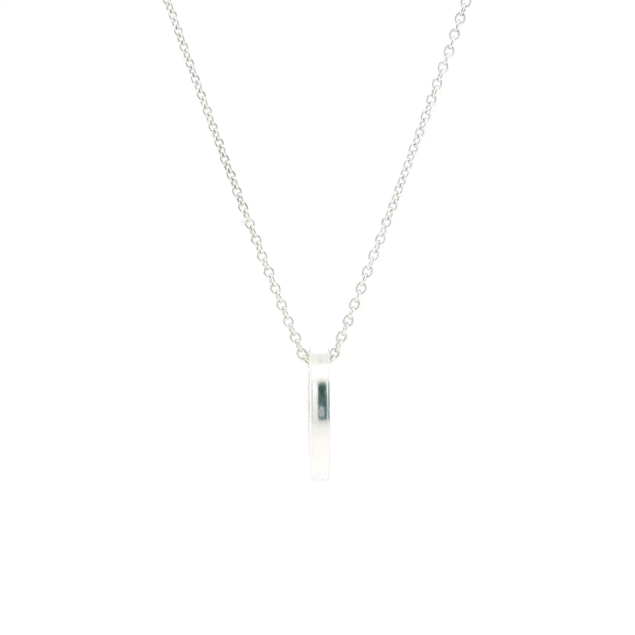 Tiffany & Co. 1837 Sterling Silver Circle Pendant & 18