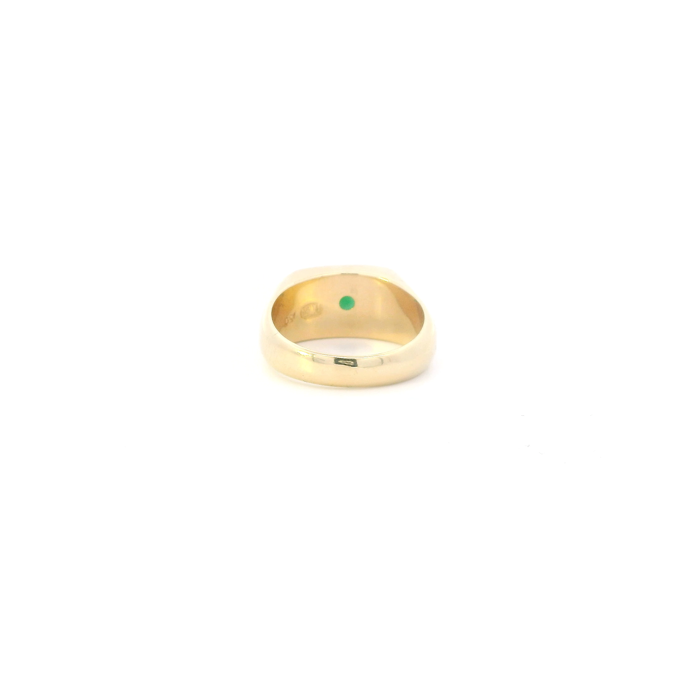 18K Yellow Gold Women's Jade Ring