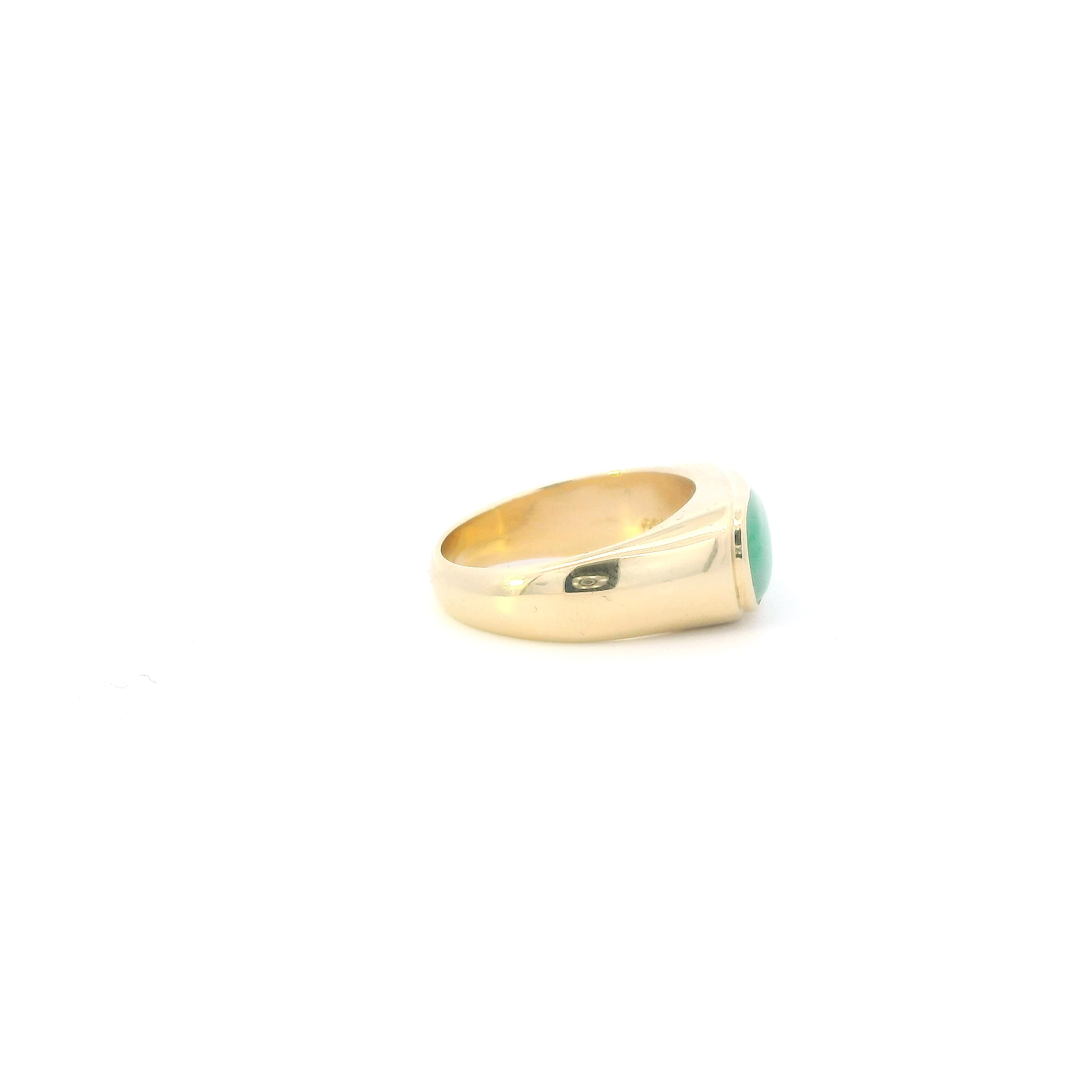 18K Yellow Gold Women's Jade Ring
