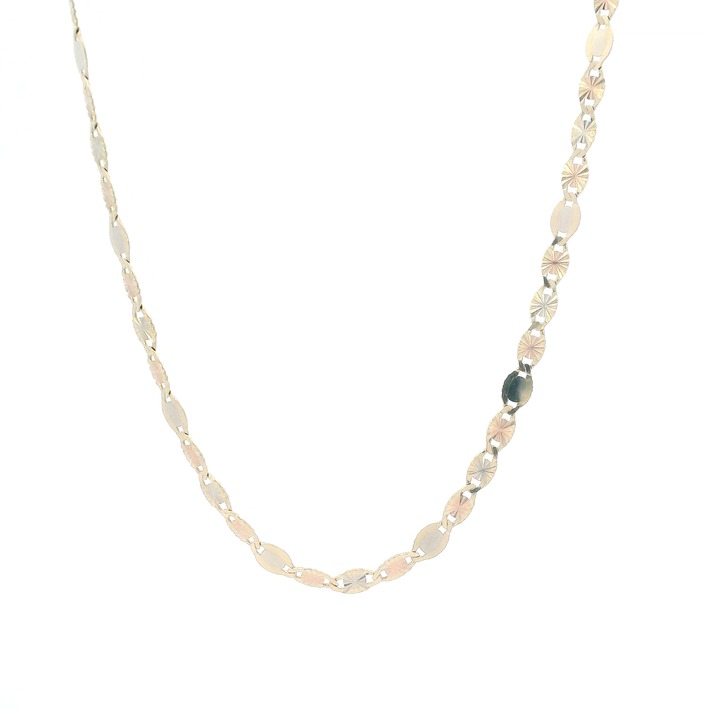 14K Tri Color Gold 24" Valentino Chain