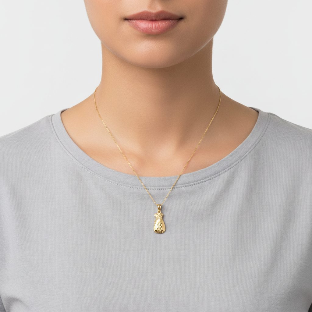 10K Yellow Gold Money Bag Pendant