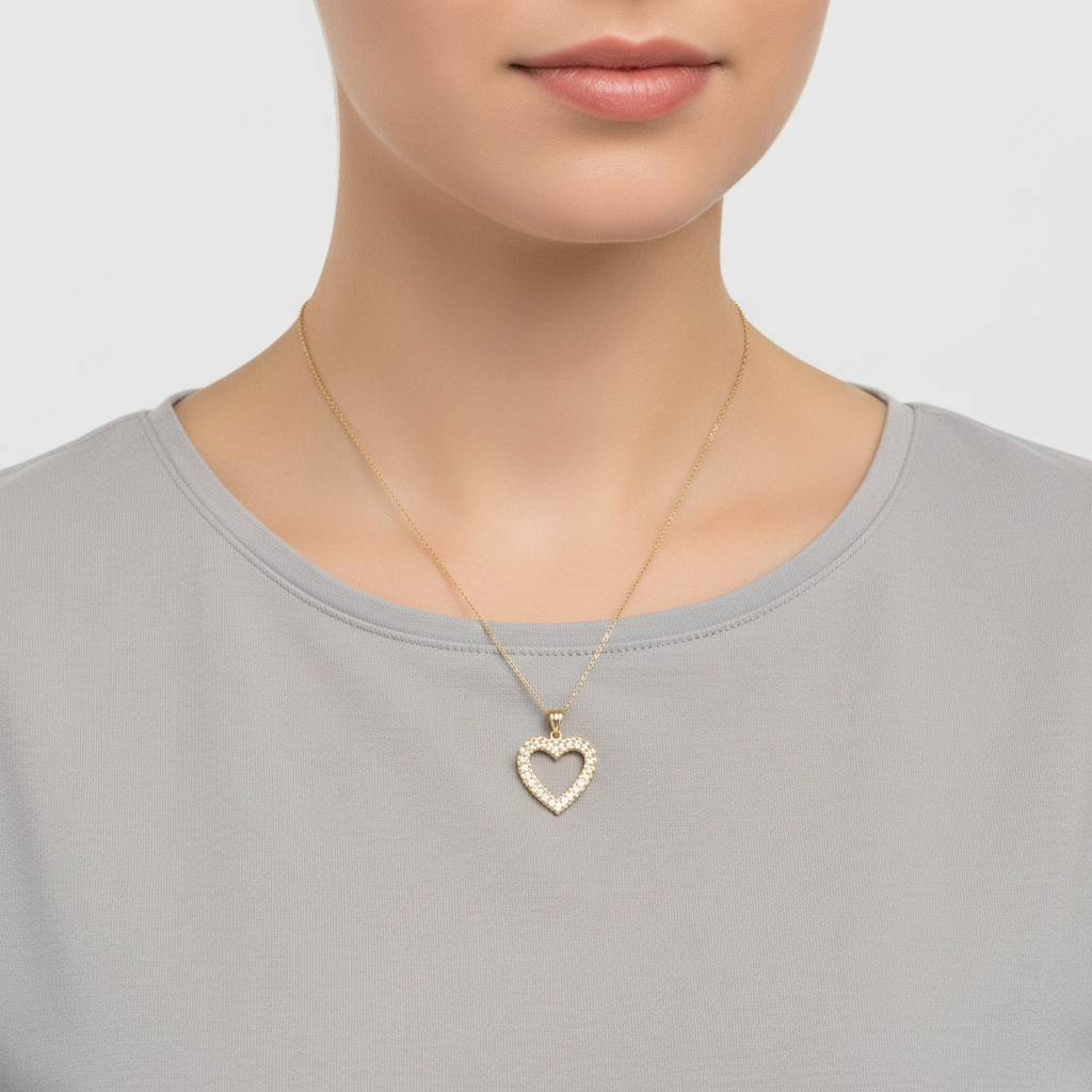 10K Yellow Gold Rolex Heart Pendant