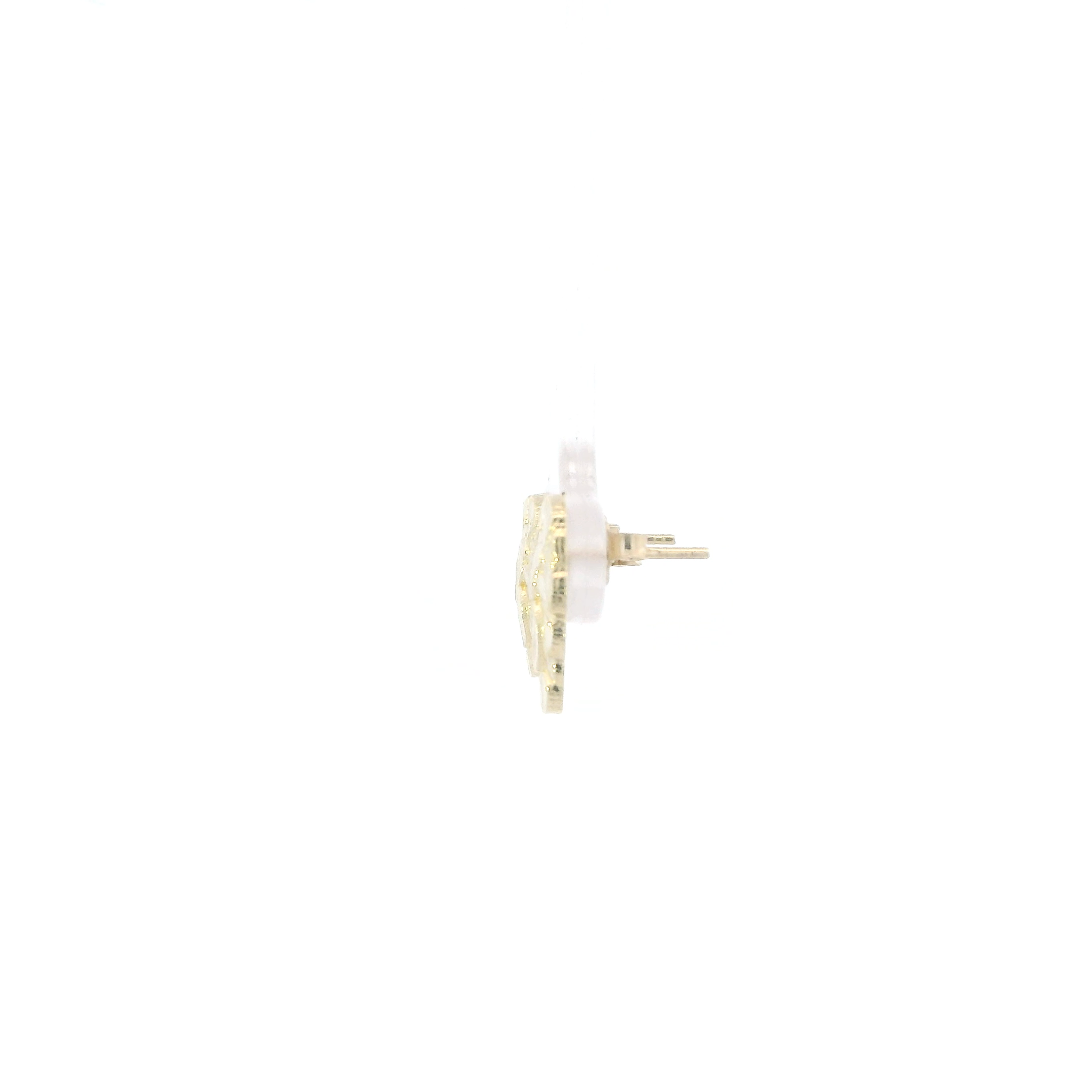 10K Yellow Gold Nugget Heart Stud Earrings