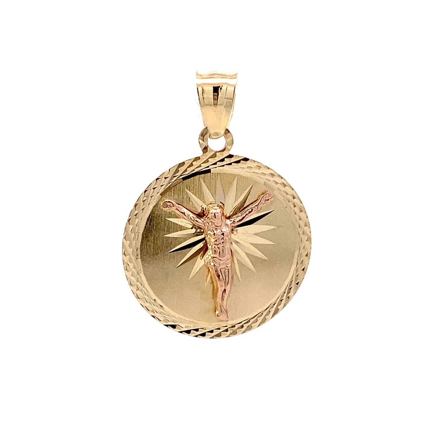 14K Yellow & Rose Gold Religious Pendant
