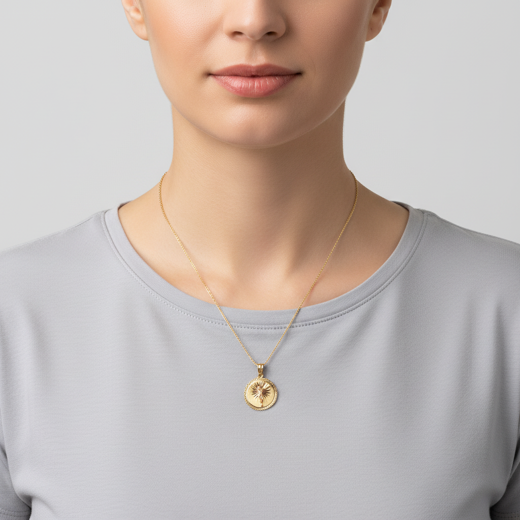 14K Yellow & Rose Gold Religious Pendant