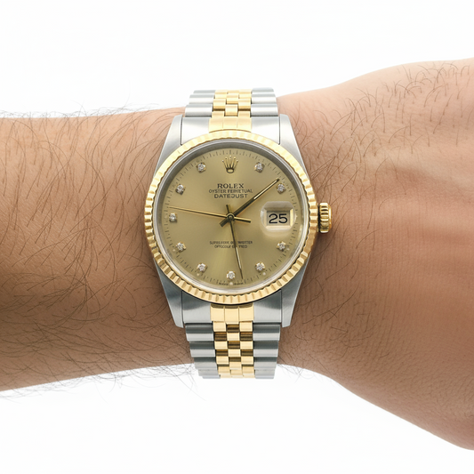 Rolex Oyster Perpetual Datejust Two Tone Wristwatch - 16233