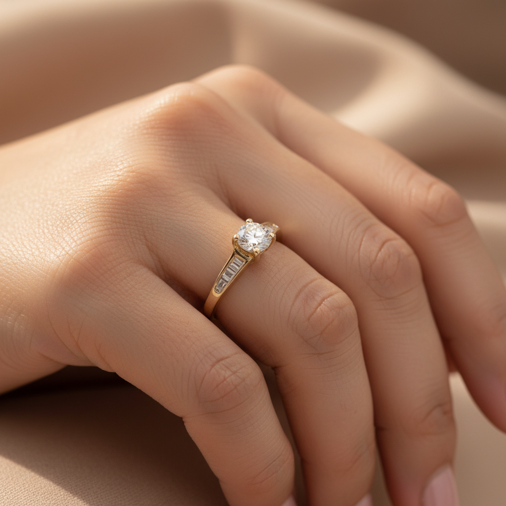 14K Yellow Gold Women's Diamond Ring - 0.29ct