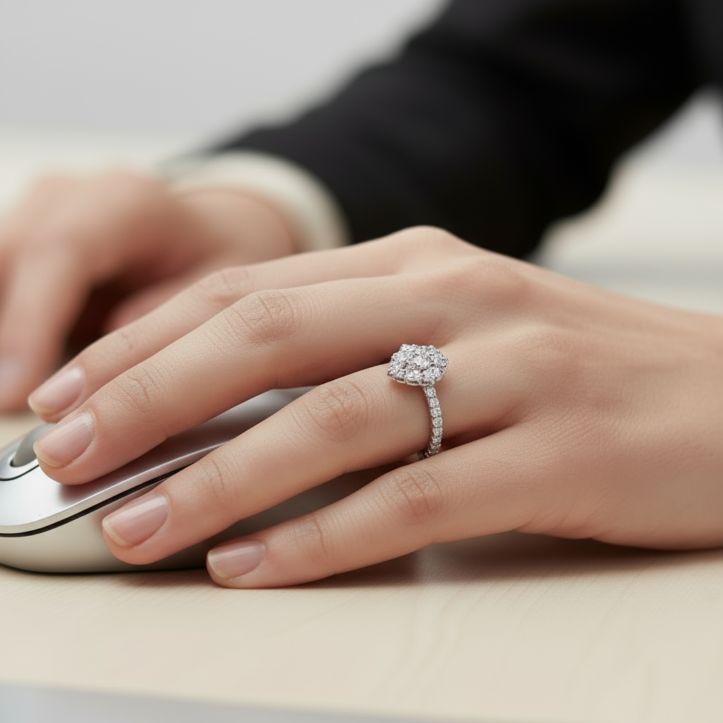 14K White Gold Women's Lab Diamond Ring - 1.50ct