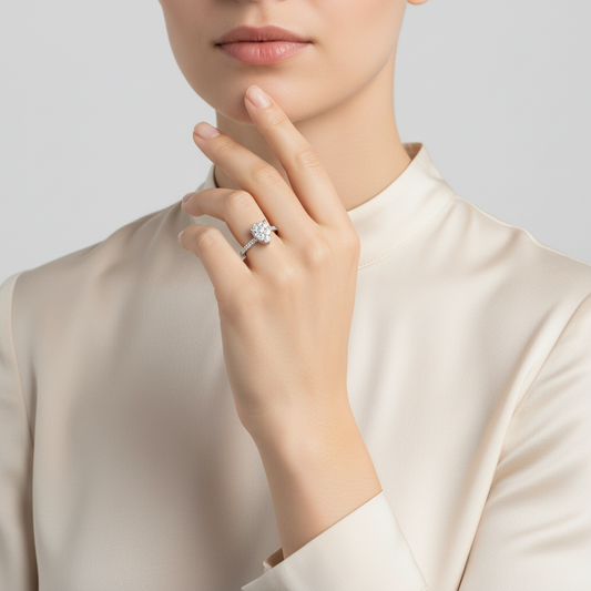 14K White Gold Women's Lab Diamond Ring - 1.50ct